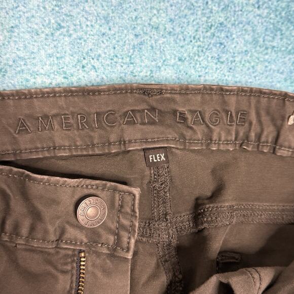 American Eagle Jeans Mens 31x30 Slim Straight Flex Stretch Gray Dark Wash - Picture 11 of 16